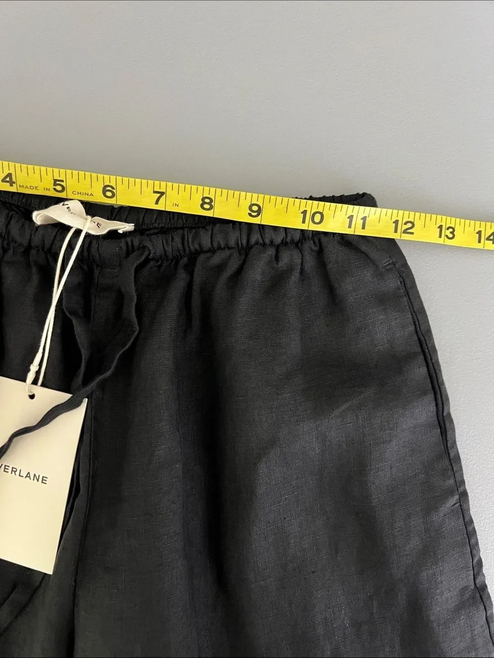 New Everlane THE DRAWSTRING PANT IN LINEN Black Size XXS